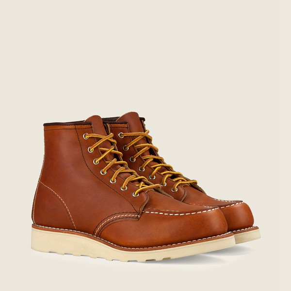 Heritage Støvler Dame - Red Wing 6-Inch Classic Moc - Short Legacy Læder - Brune - WJIZRE-735